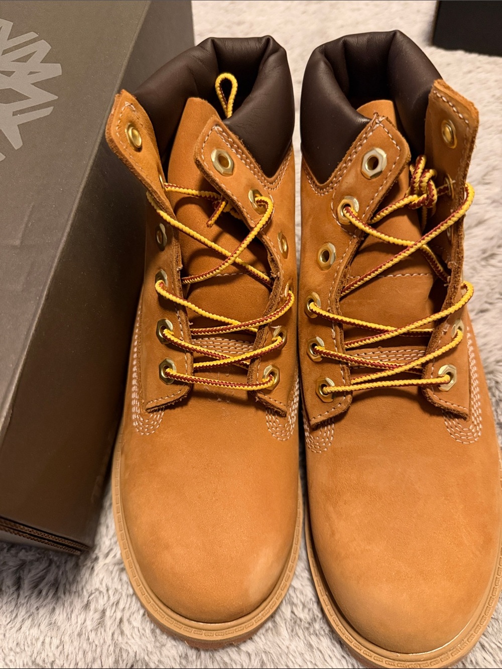 Timberland Kids Wheat Brown Lace-Up Boots